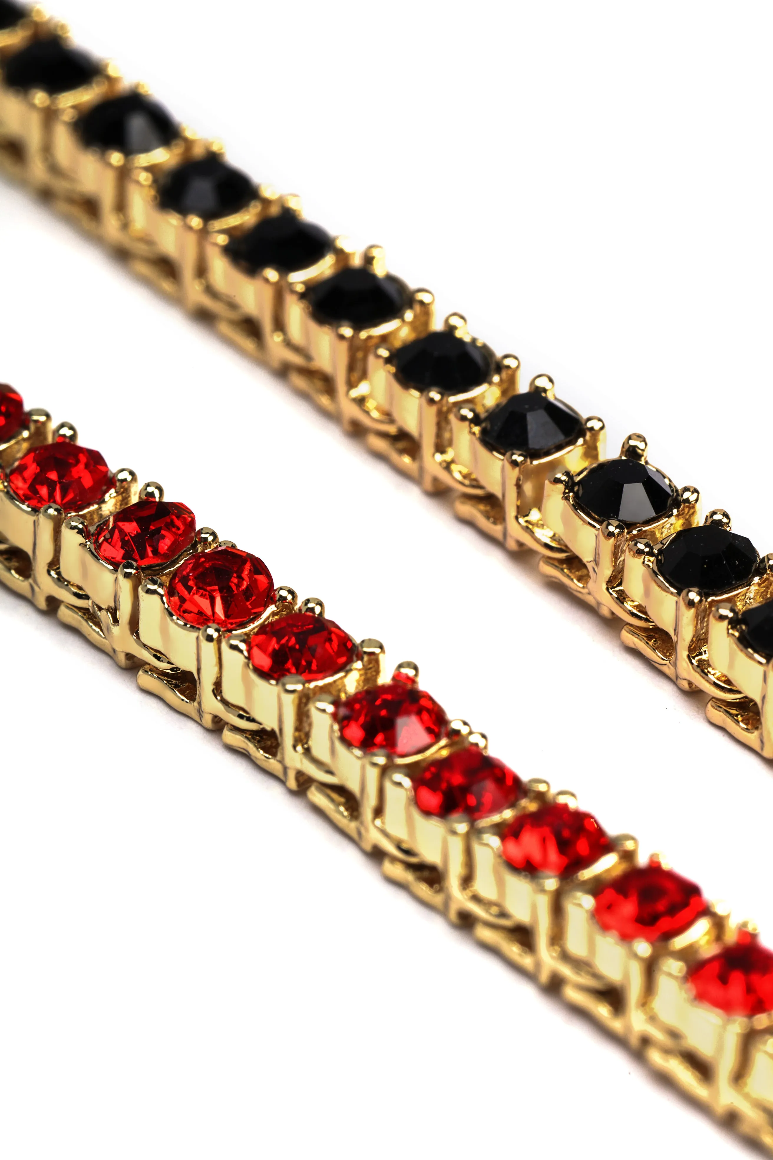 24″ Gold Tennis Chain Necklace  - Red