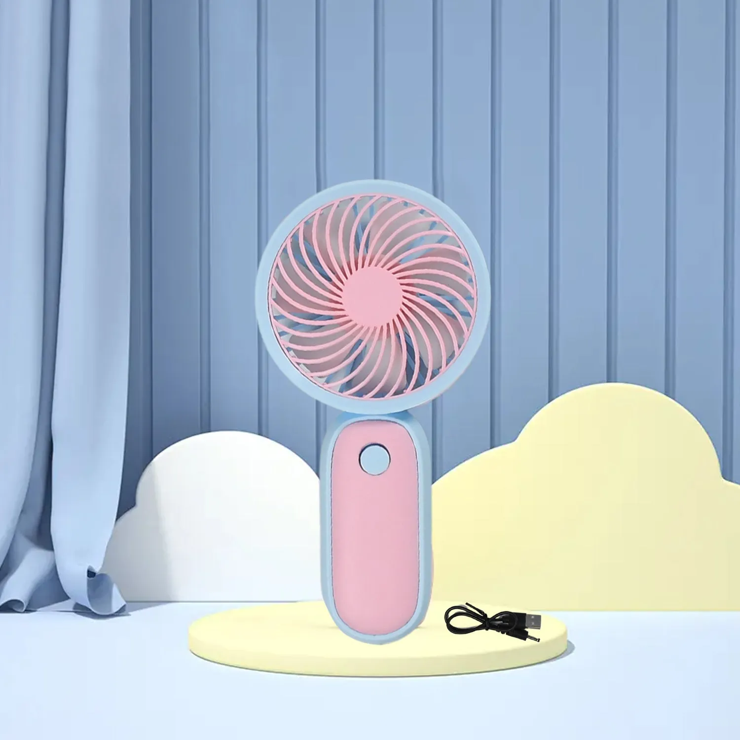 4800 Mini Handheld Fan Portable Rechargeable Mini Fan Easy to Carry, for Home, Office, Travel and Outdoor Use (Battery Not Include)