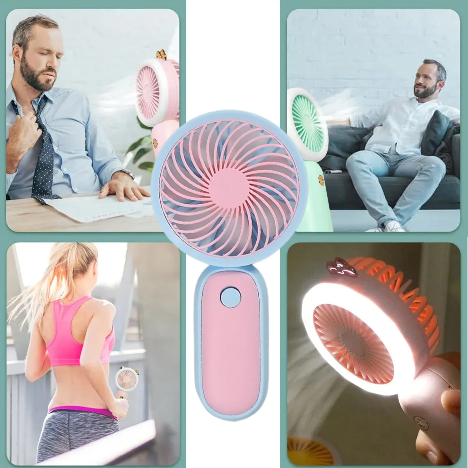 4800 Mini Handheld Fan Portable Rechargeable Mini Fan Easy to Carry, for Home, Office, Travel and Outdoor Use (Battery Not Include)