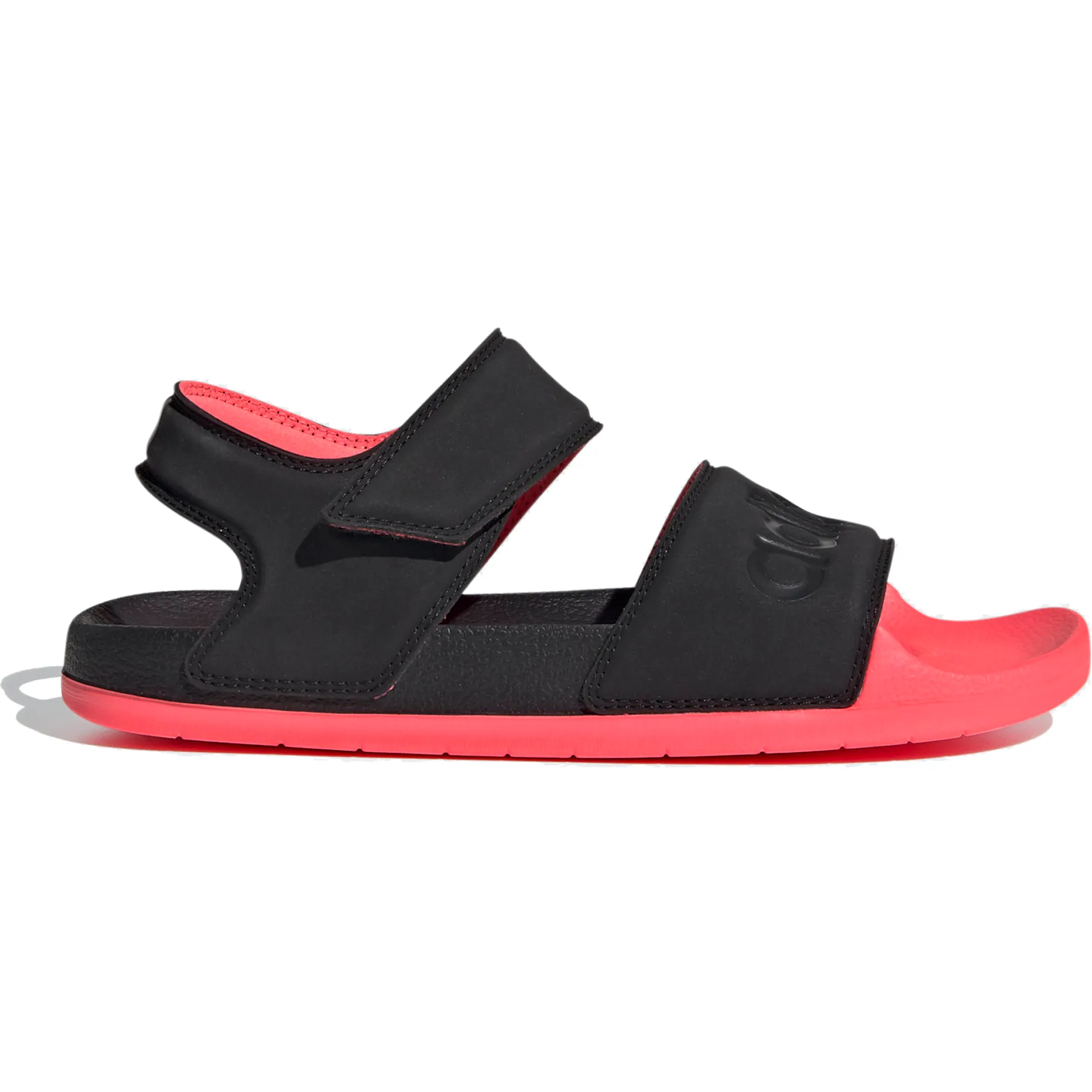 Adidas Women's Adilette Sandals - Core Black / Signal Pink