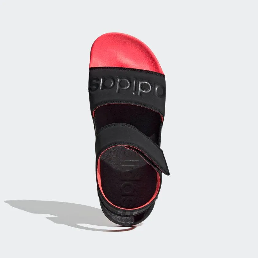 Adidas Women's Adilette Sandals - Core Black / Signal Pink