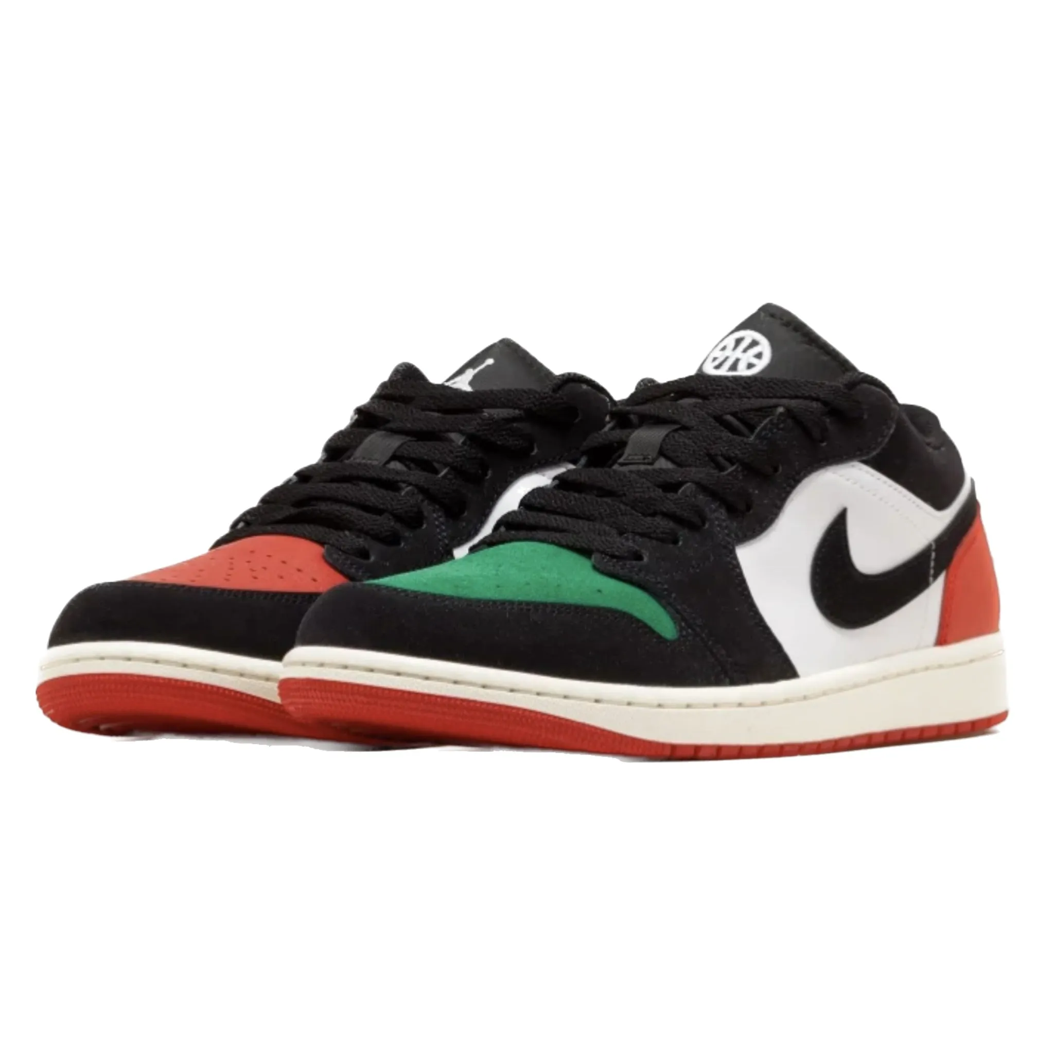 Air Jordan 1 Low Quai 54 White Black University Red Classic Green Sail