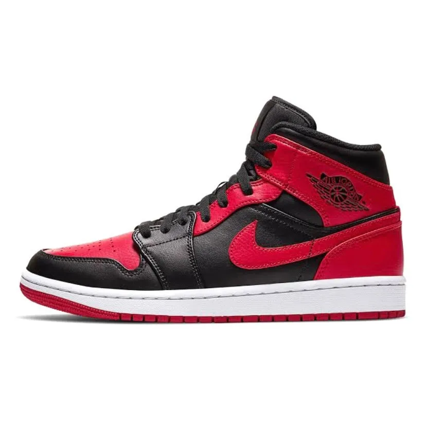 Air Jordan 1 Mid Banned Black University Red