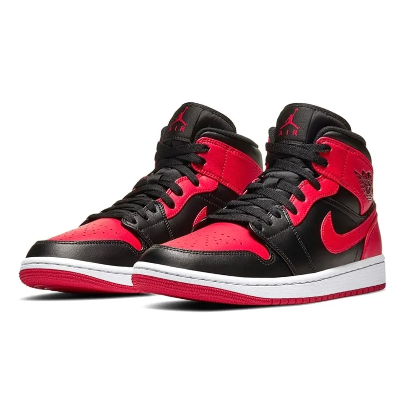 Air Jordan 1 Mid Banned Black University Red