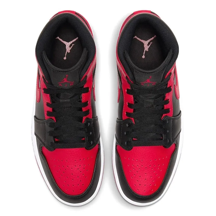 Air Jordan 1 Mid Banned Black University Red