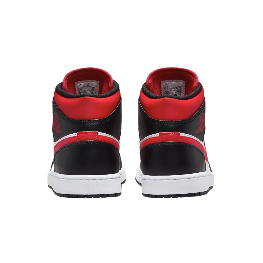 Air Jordan 1 Mid Black Fire Red White