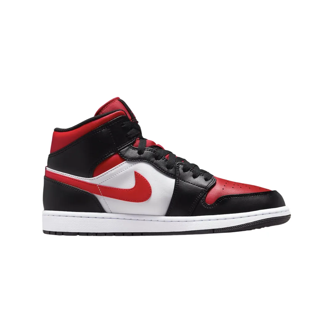 Air Jordan 1 Mid Black Fire Red White