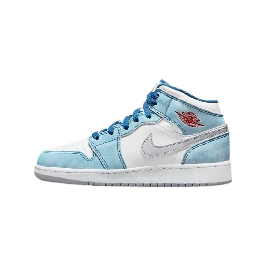 Air Jordan 1 Mid GS French Blue University Red White