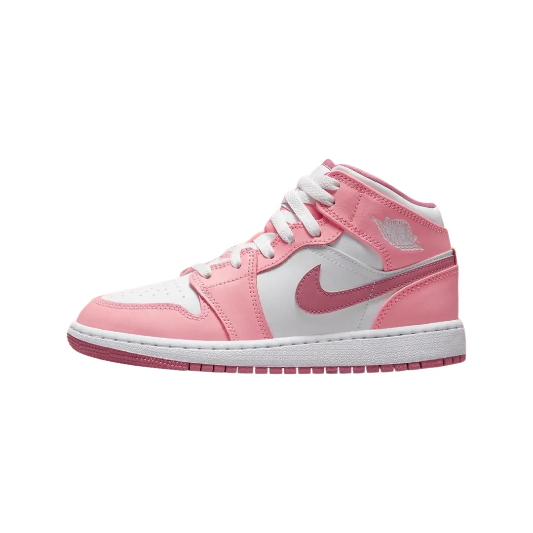 Air Jordan 1 Mid (GS) Valentine's Day Coral Chark Desert Berry White