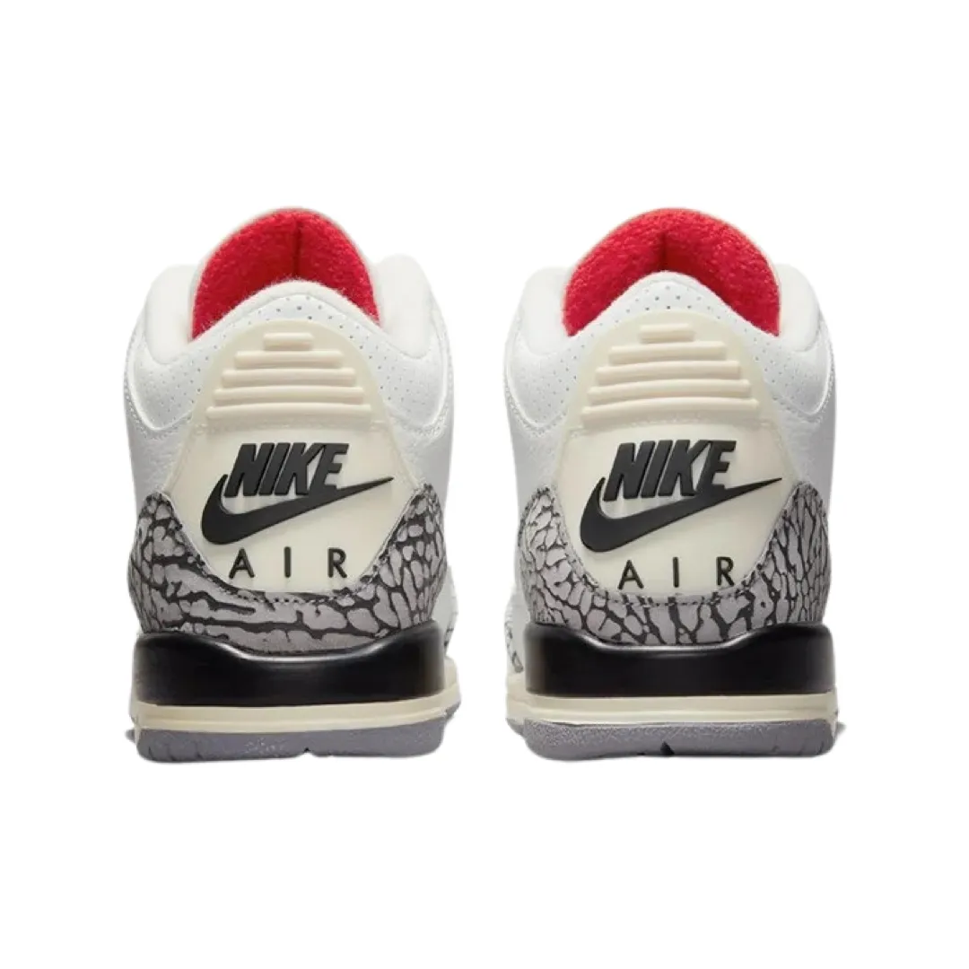 Air Jordan 3 Retro GS White Cement Reimagined White Cement Summit White Fire Red Black