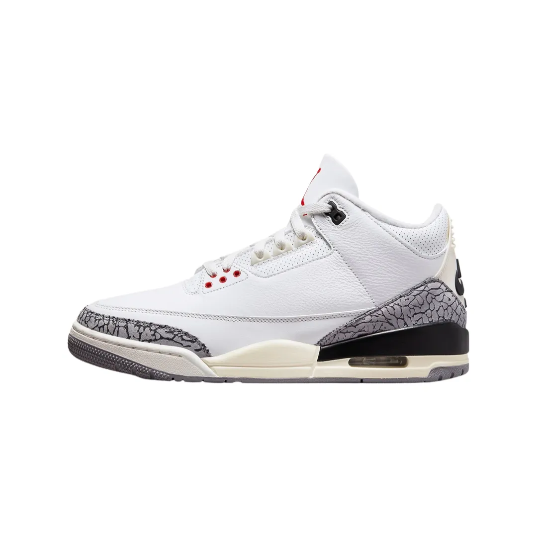 Air Jordan 3 Retro Reimagined White Cement Summit White Fire Red Black