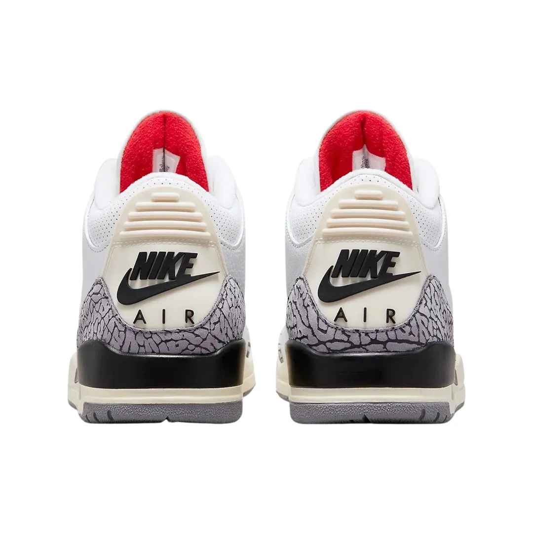 Air Jordan 3 Retro Reimagined White Cement Summit White Fire Red Black