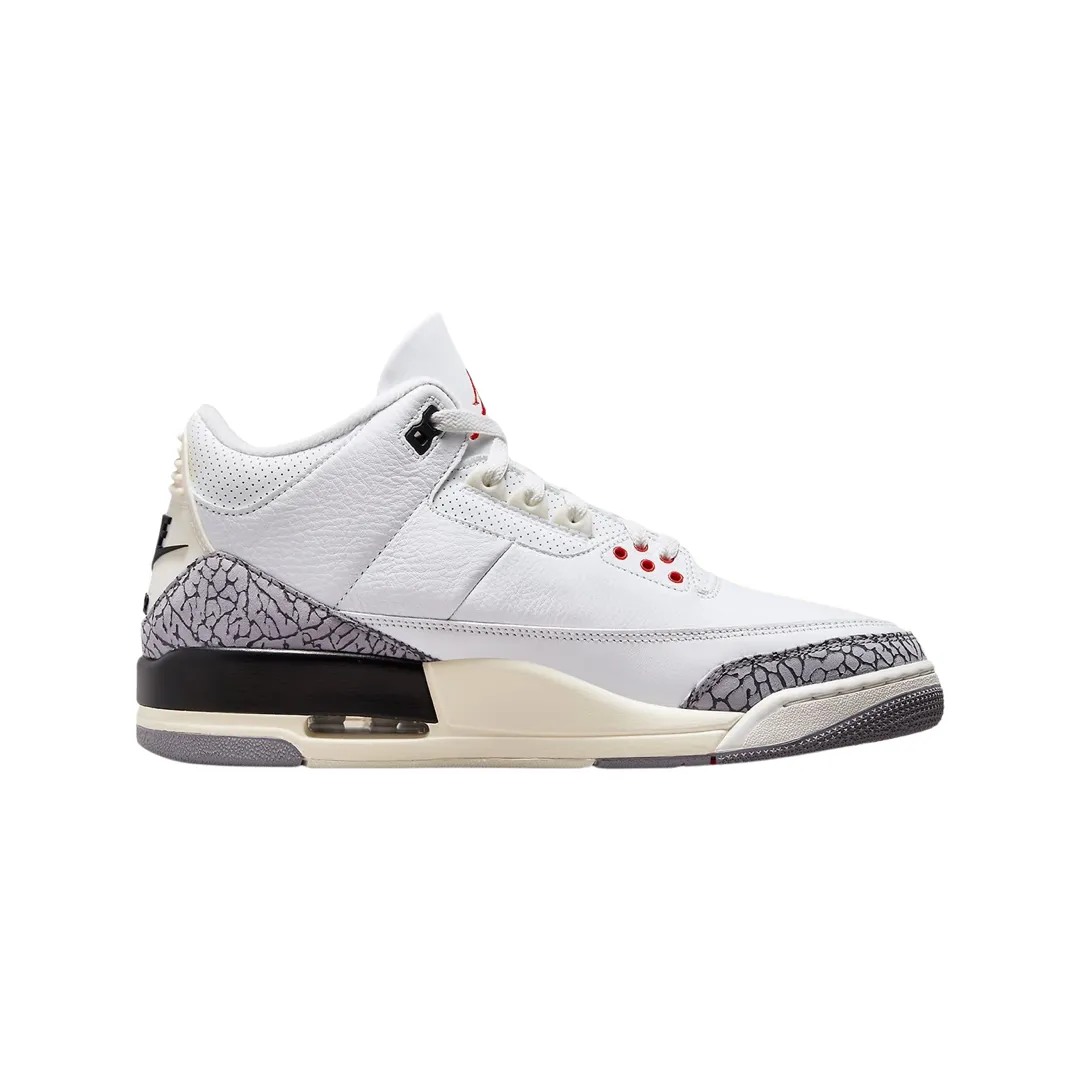 Air Jordan 3 Retro Reimagined White Cement Summit White Fire Red Black