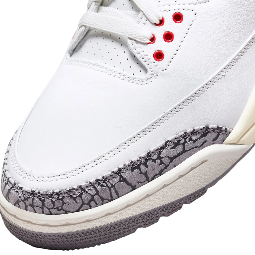 Air Jordan 3 Retro Reimagined White Cement Summit White Fire Red Black