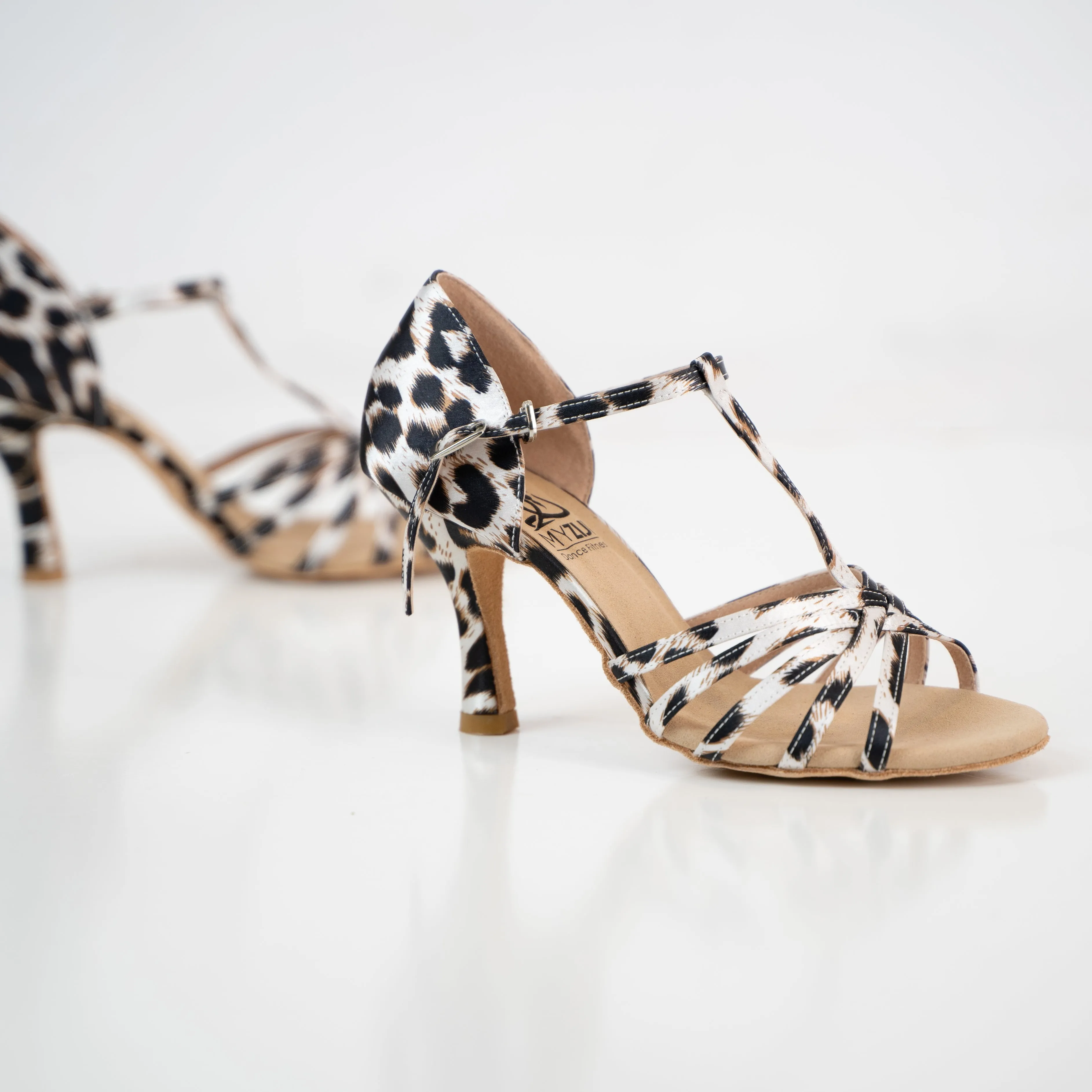 Amira Leopard Print T-straps Dance Shoes