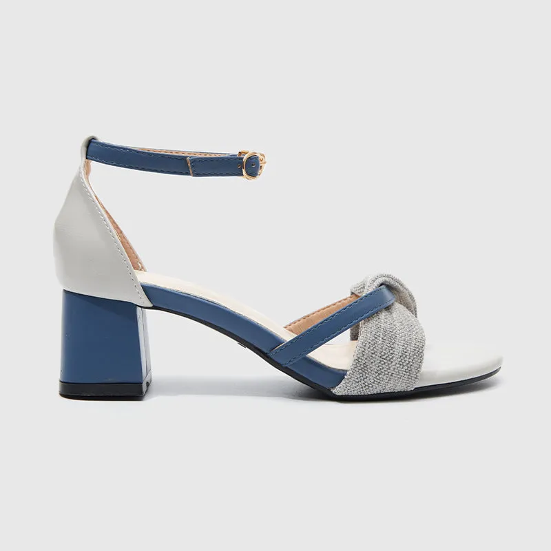 Ankle Strap Heeled Sandals Blue