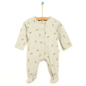 Antebies Newborn Deer Organic Footed Jumpsuit - Grey