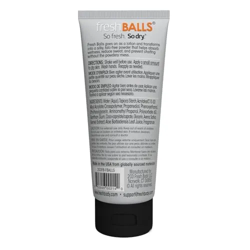 Anti-Monkey Butt Powder AMB, 8oz Anti-chafing Powder and Fresh Balls Lotion, 3.4oz, Men's Lotion to Powder Ball Deodorant - No Sweat Bundle, Hygiene for Groin Area