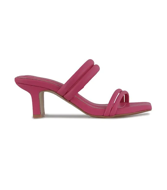 Ava Bloom Heel Sandals Fuchsia