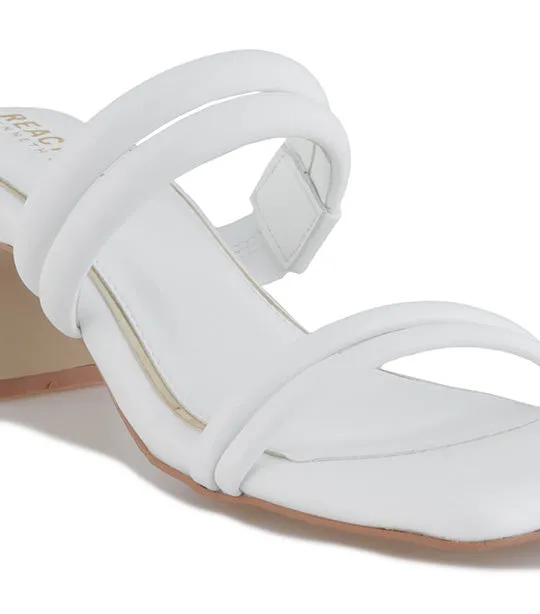 Ava Bloom Heel Sandals White