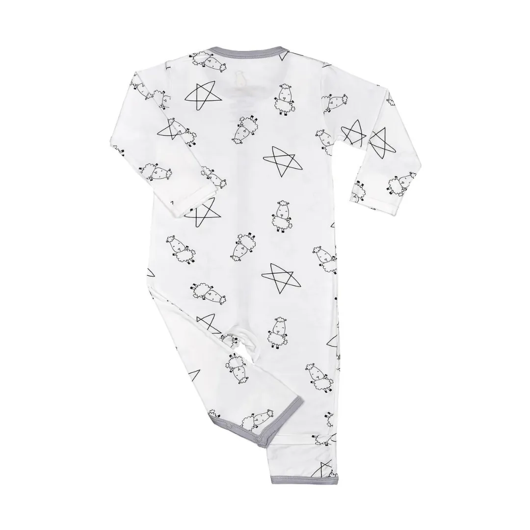 Baa Baa Sheepz Romper Cute Big Star & Sheep White