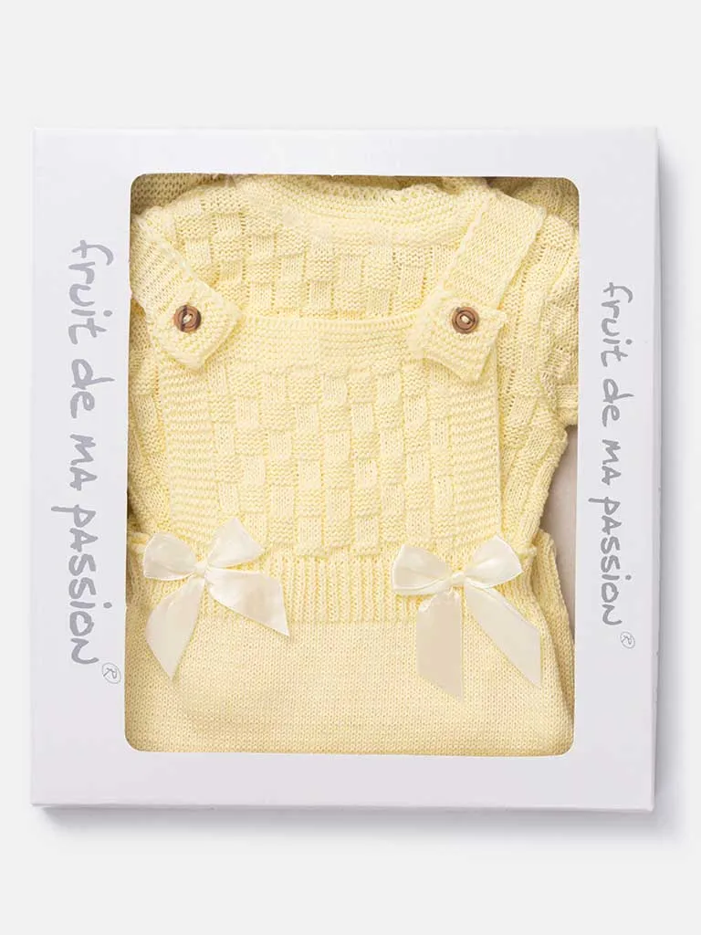 Baby Boy/Girl Matching 3-piece Lemon Yellow Knitted Gift Set Bundle