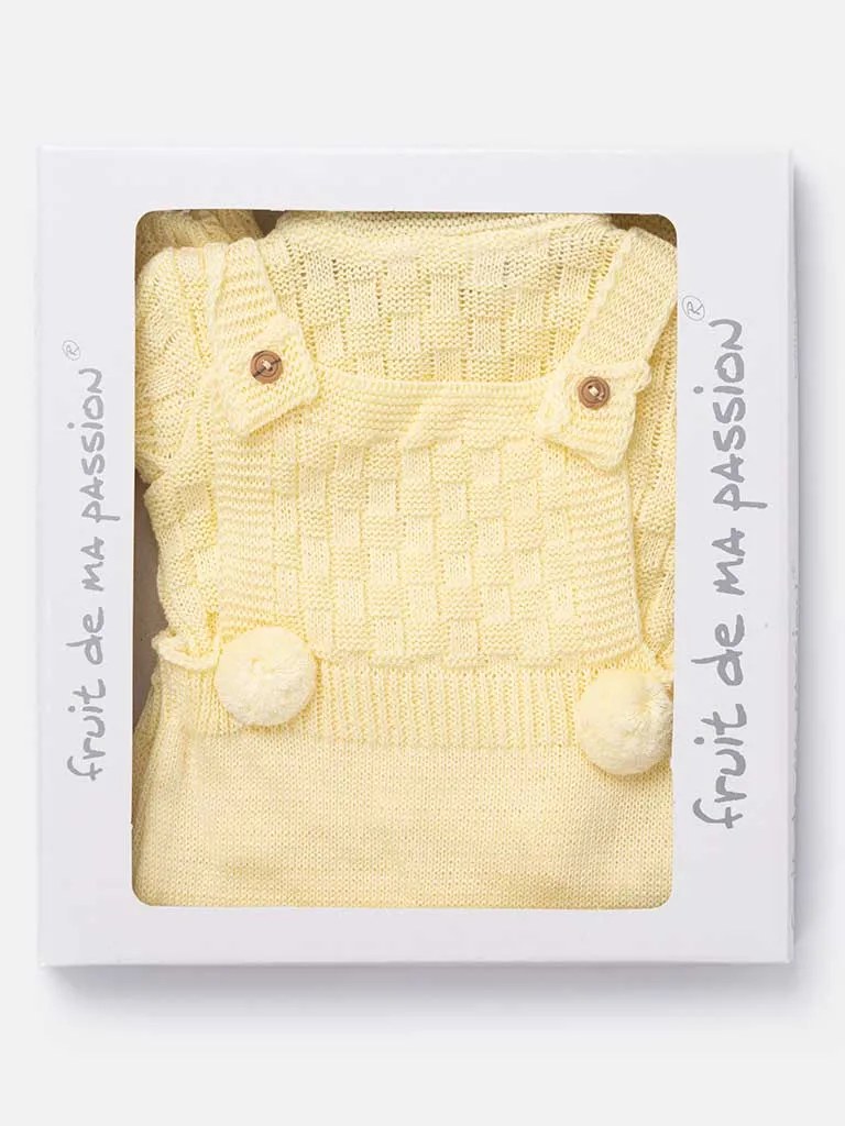 Baby Boy/Girl Matching 3-piece Lemon Yellow Knitted Gift Set Bundle