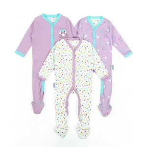 Baby Girl Comfy Knitted Sleep Suit - Unicorn (Pack of 3)