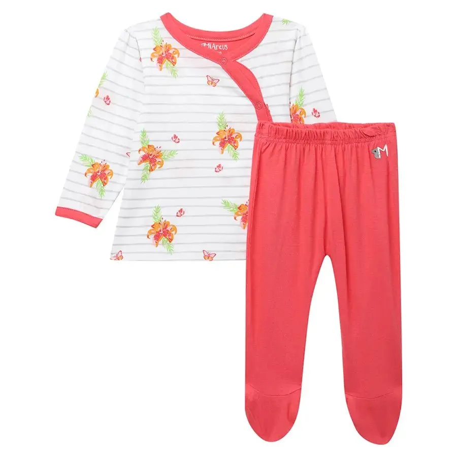 Baby Girl Floral Print Full Sleeve Bambino Set