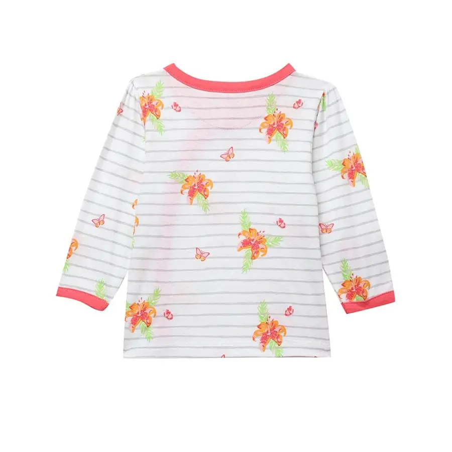 Baby Girl Floral Print Full Sleeve Bambino Set