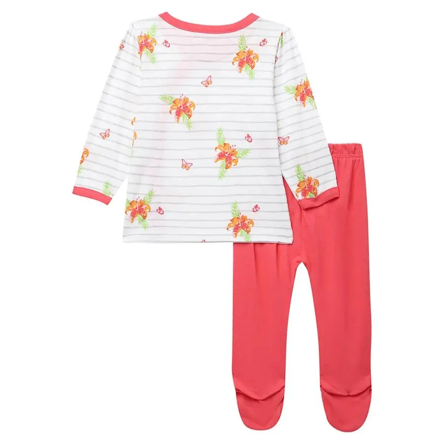 Baby Girl Floral Print Full Sleeve Bambino Set