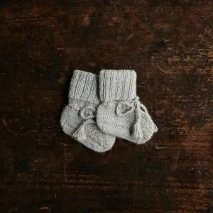 Baby Hand Knit Alpaca Booties - Grey