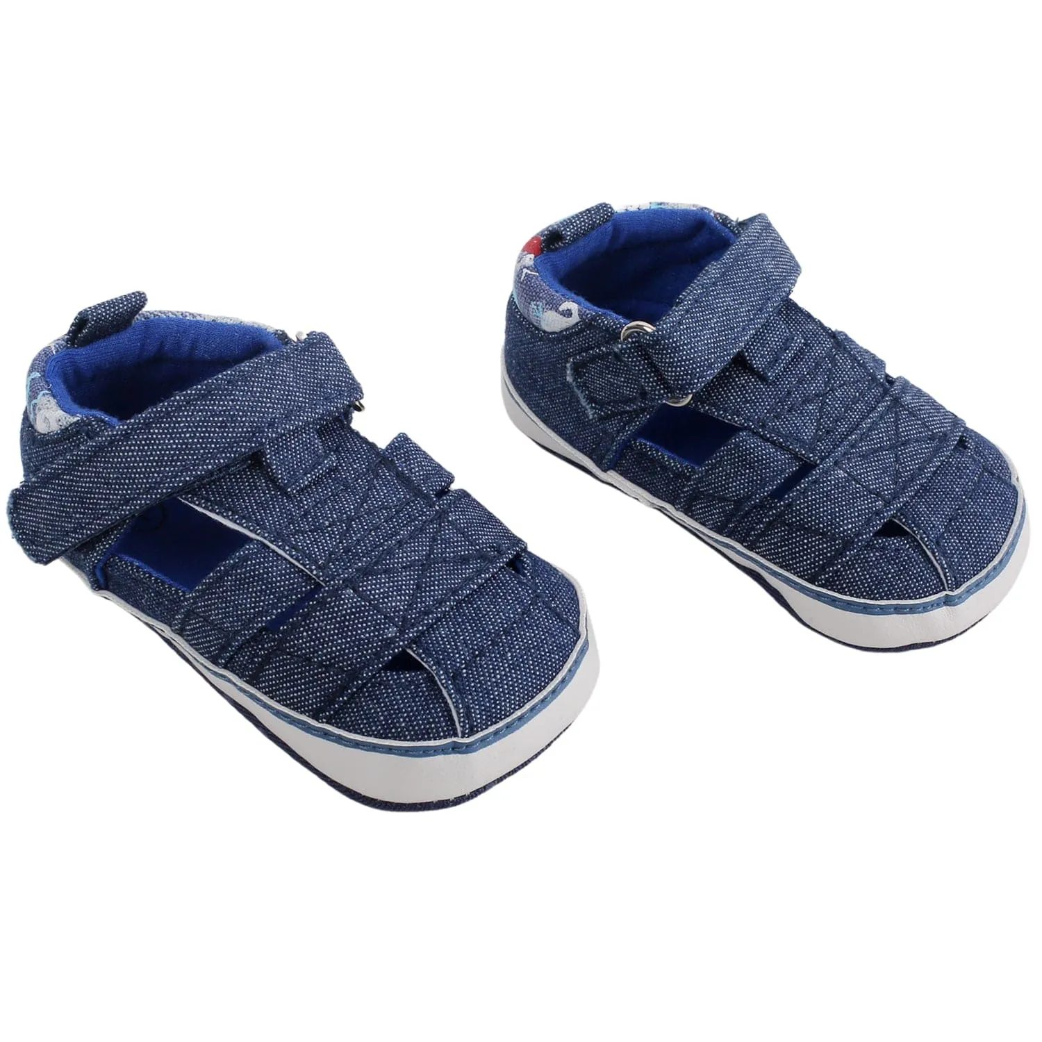 Baby Moo Denim Blue Velcro Booties