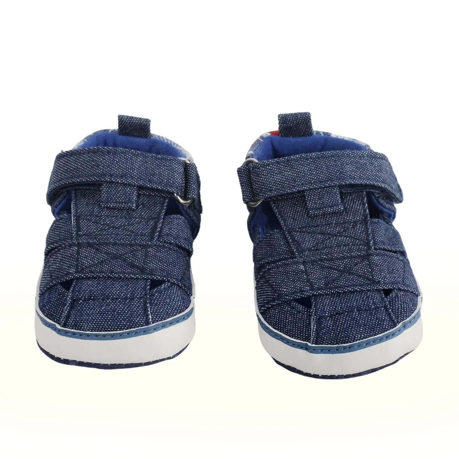 Baby Moo Denim Blue Velcro Booties