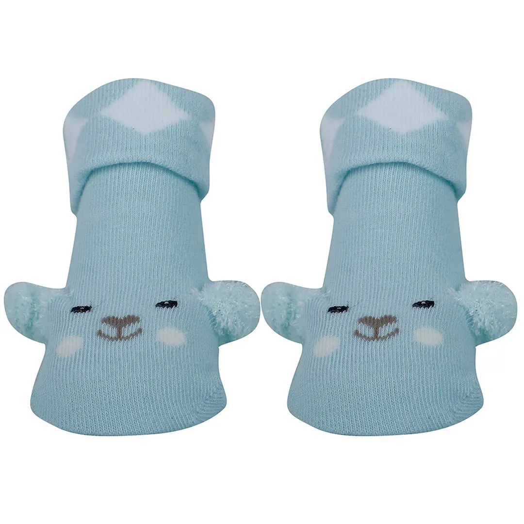 Baby Moo Puppy 3D Anti-Skid Socks Booties Pack of 3 - Grey