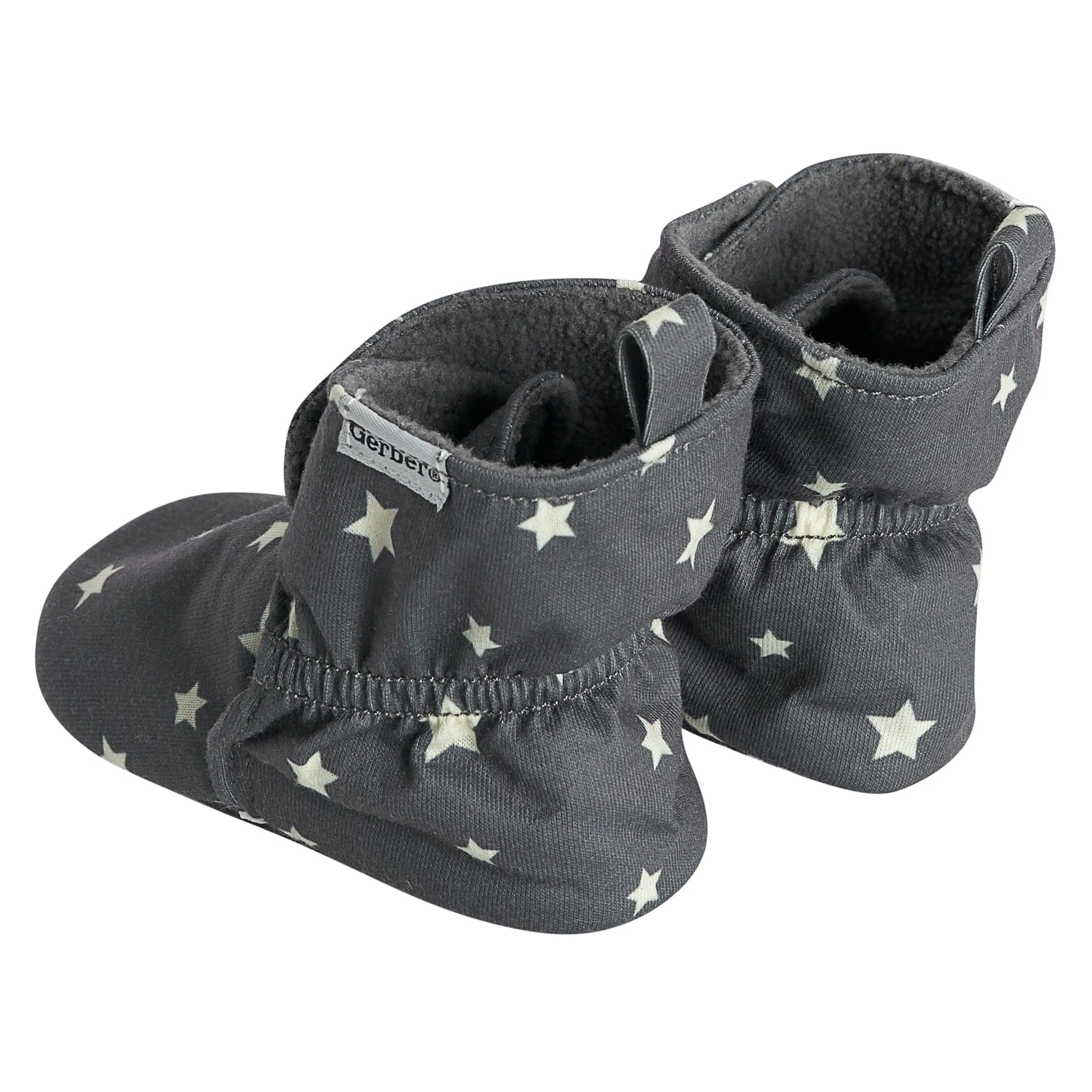 Baby Neutral Gray Stars Soft Booties