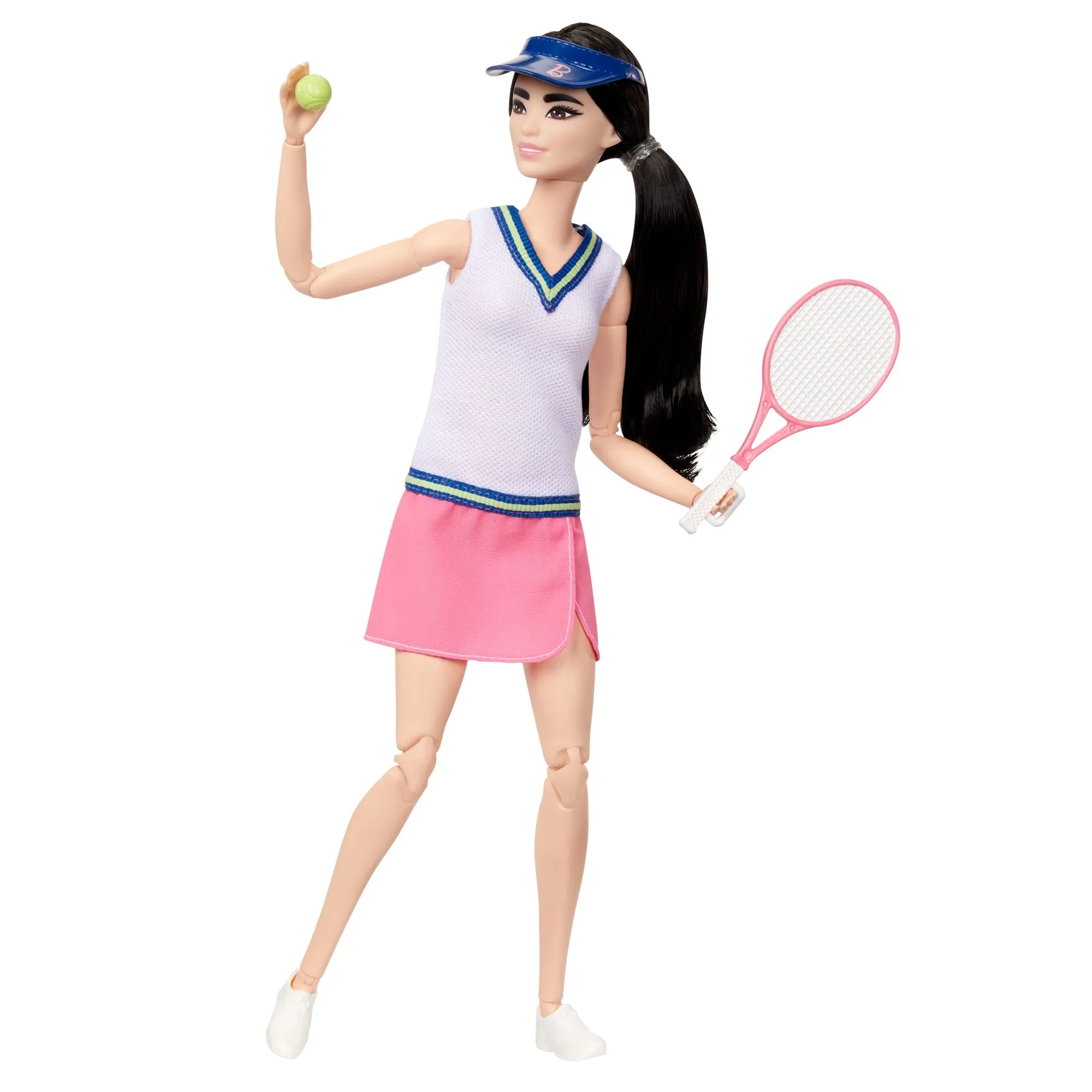 Barbie Made to Move Tennis Player Doll with Racket and Ball for Kids Ages 3 Years and Up