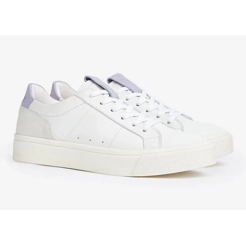 Barbour Lilly Ladies Leather Trainers - White/Lavender