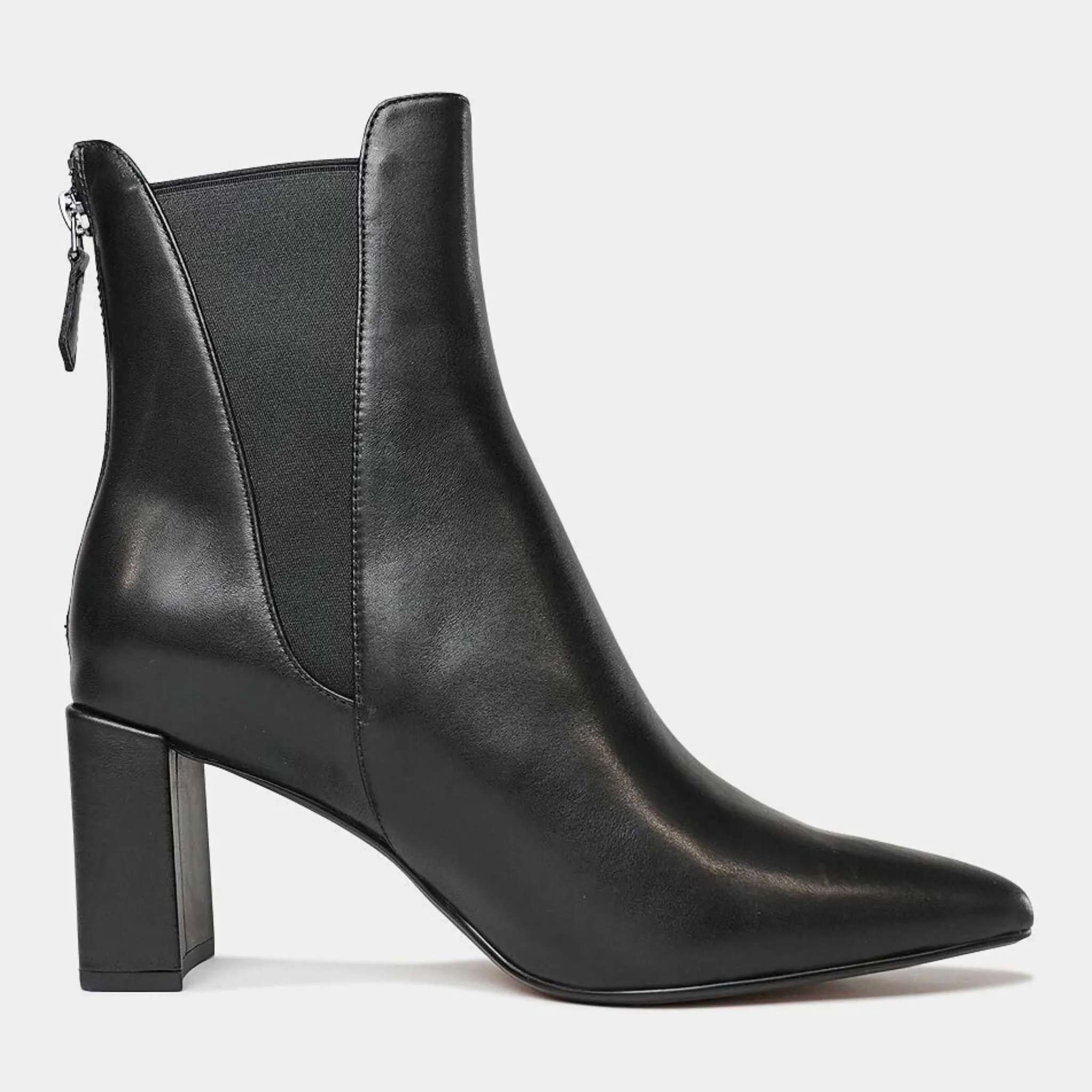 Beacon Black Leather Ankle Boots