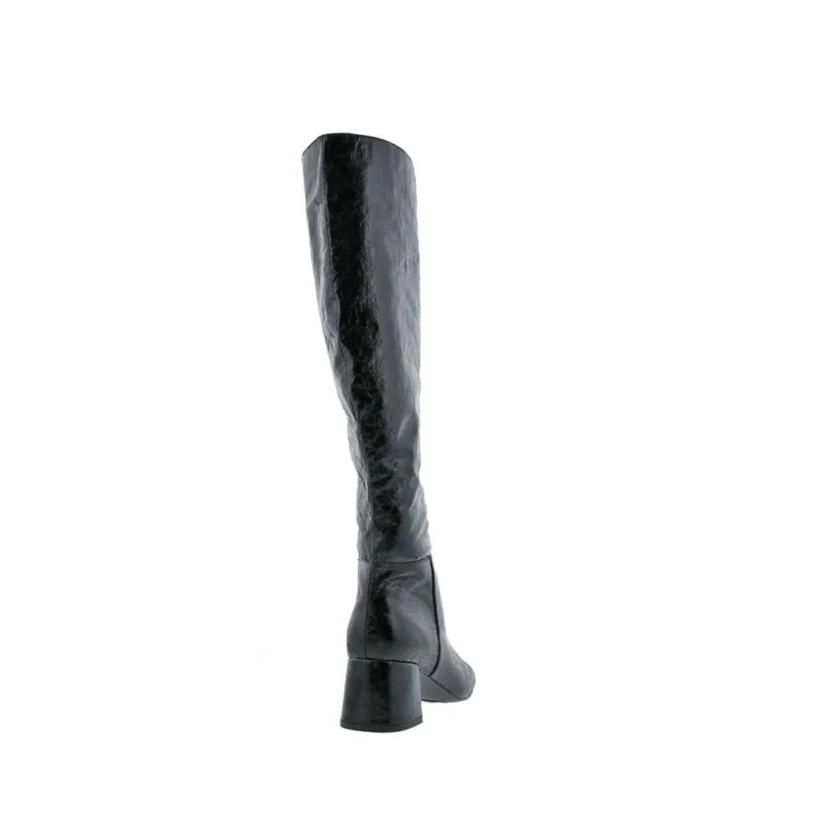 Bellini Remi Women Knee High Boots In Black Crinkle Metallic