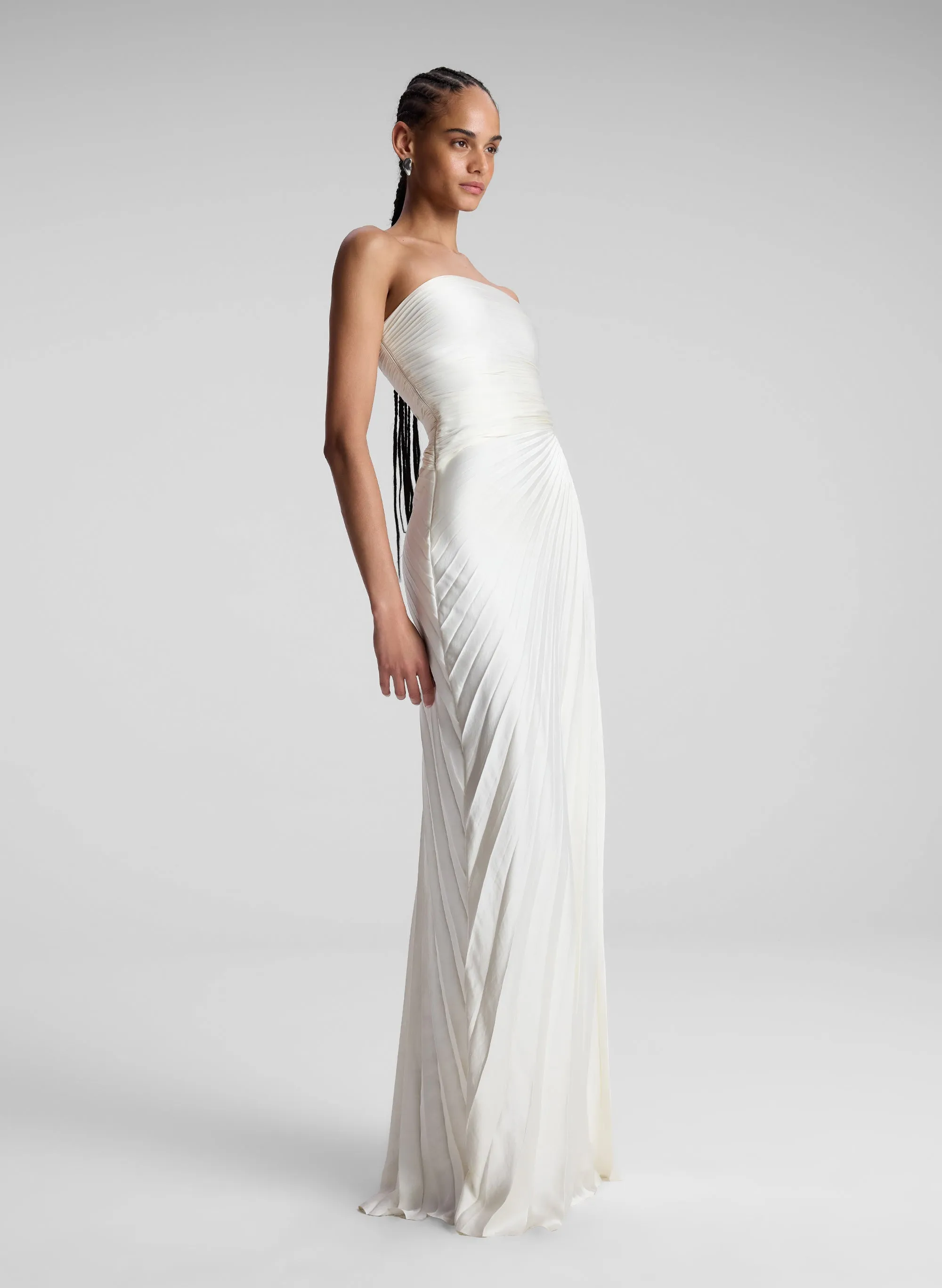 Bianca Strapless Pleated Maxi Dress