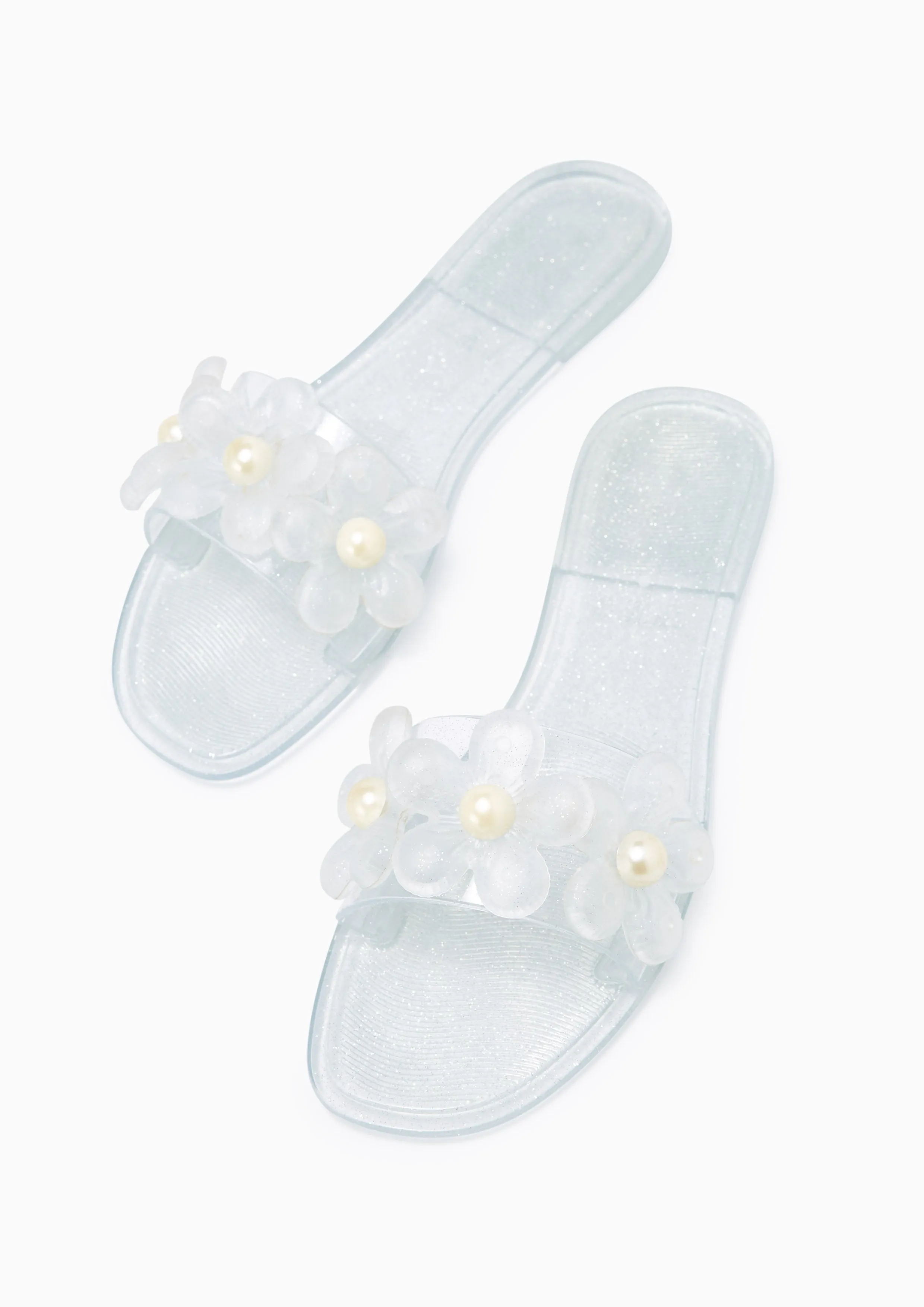 Bima Flat Sandals - Transparent White