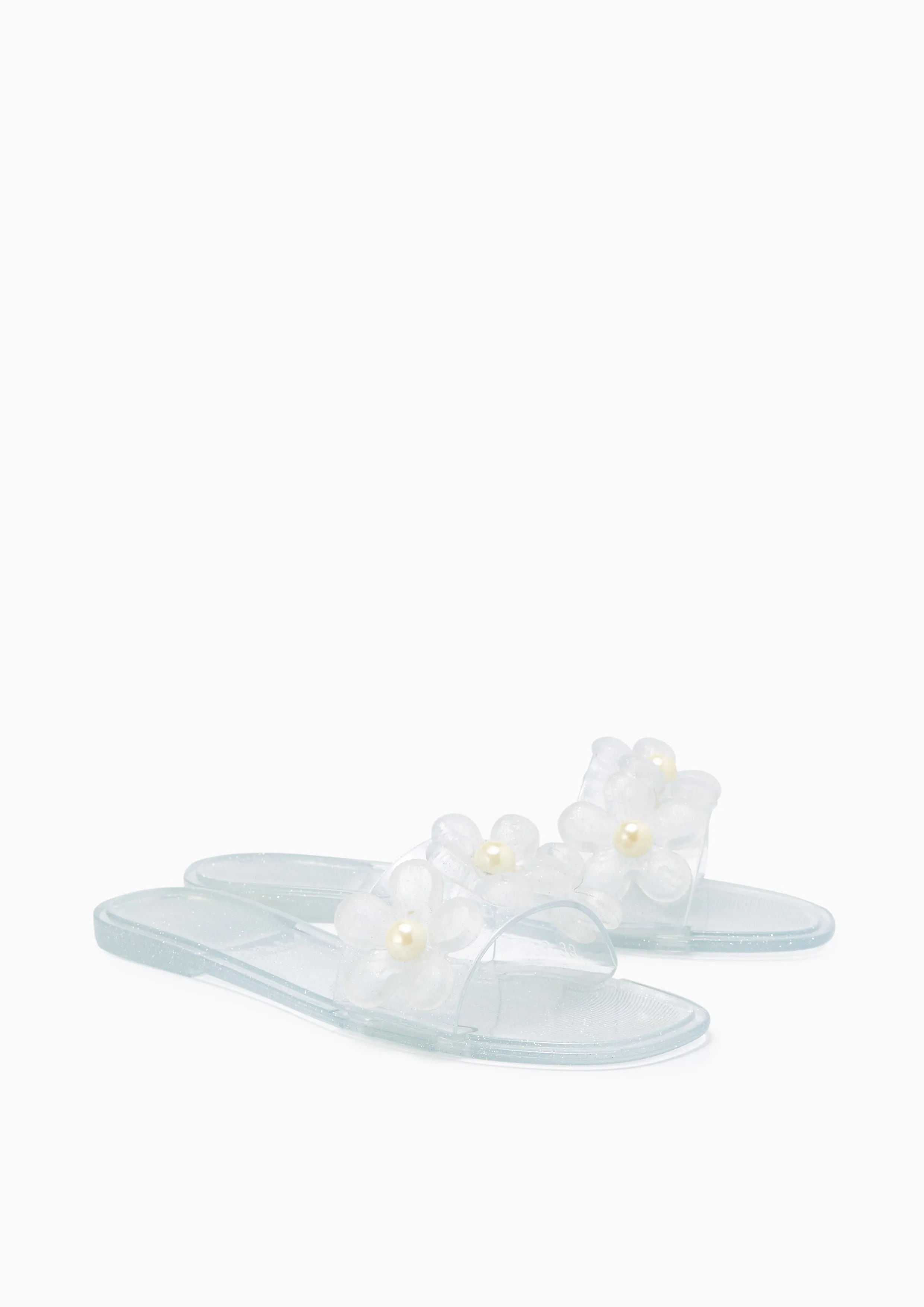 Bima Flat Sandals - Transparent White