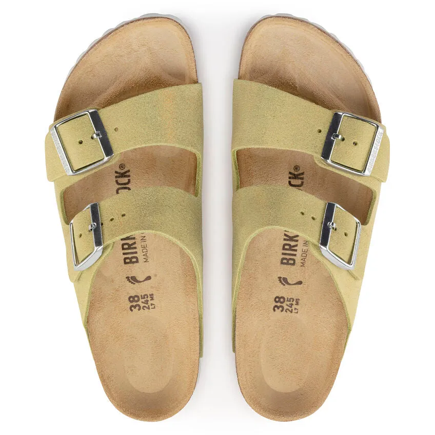 'Birkenstock' Women's Arizona Suede Leather Sandal - Shimmering Popcorn