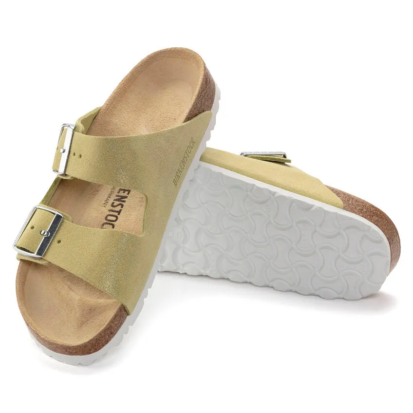 'Birkenstock' Women's Arizona Suede Leather Sandal - Shimmering Popcorn