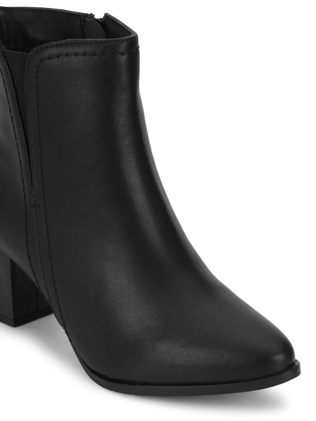 Black PU High-End-Fashion Stylish Ankle Boots (TC-OS-BO-01-BLKPU)