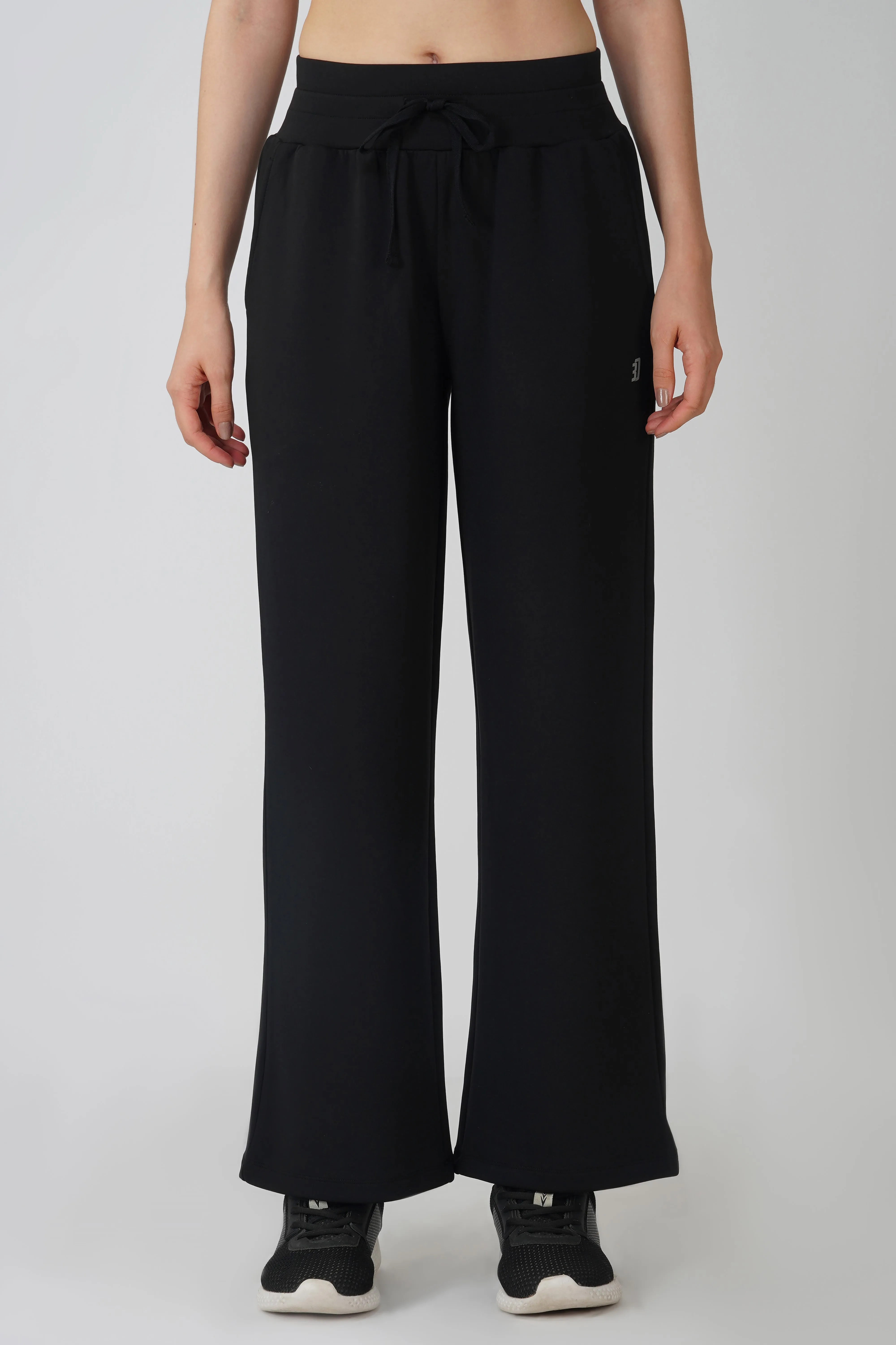 Black Relaxed Wide Leg Trousers