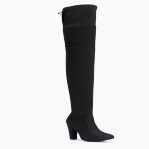 Block Heel Thigh High Boot