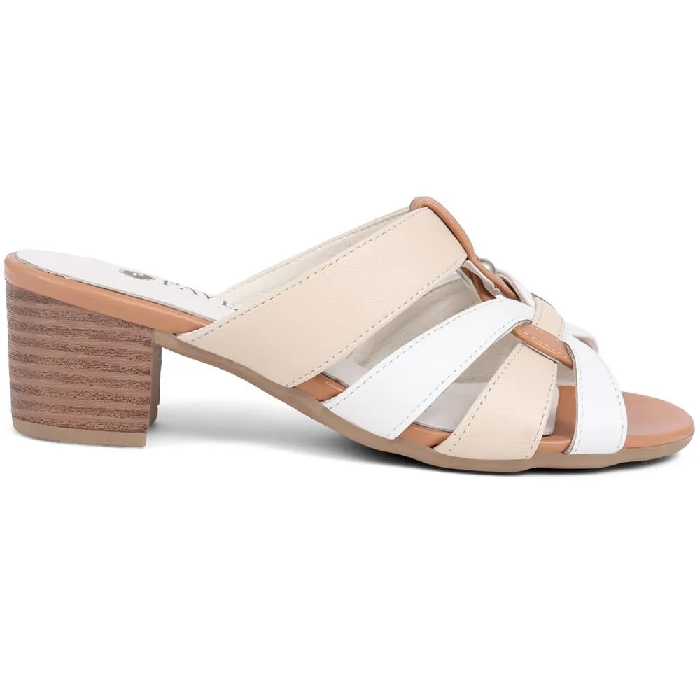 Block Heeled Mule Sandals - WLIG39005 / 325 153