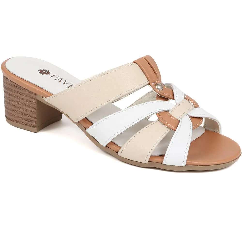 Block Heeled Mule Sandals - WLIG39005 / 325 153